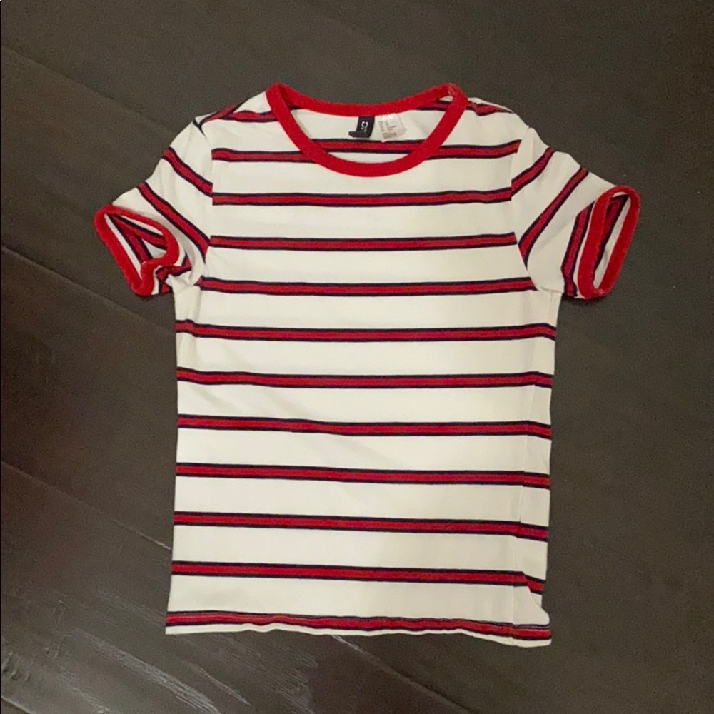 red white and blue tshirt